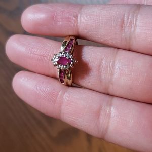 10k real gold, ruby ring